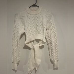 Camila Coelho Cream Cable Knit Sweater